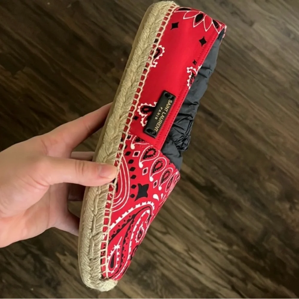 Red paisley Saint Laurent espadrilles 37 1/2 - Picture 4 of 8